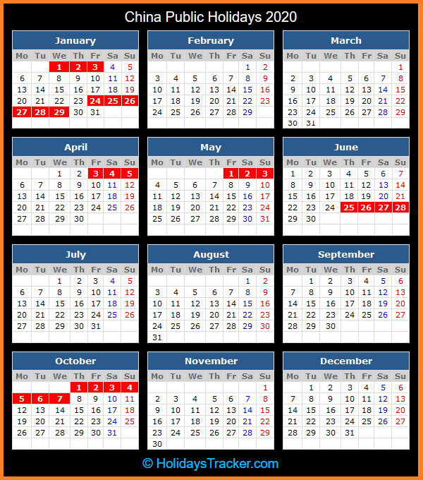 China Public Holidays 2020 Holidays Tracker