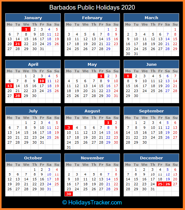 Barbados Public Holidays 2020 Holidays Tracker