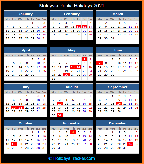 Malaysia Public Holidays 2021 Holidays Tracker