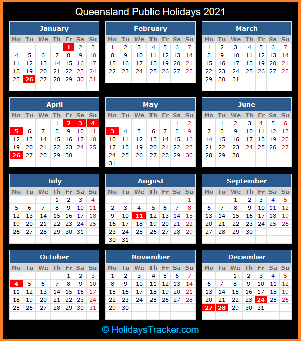 Queensland Australia Public Holidays 2021 Holidays Tracker