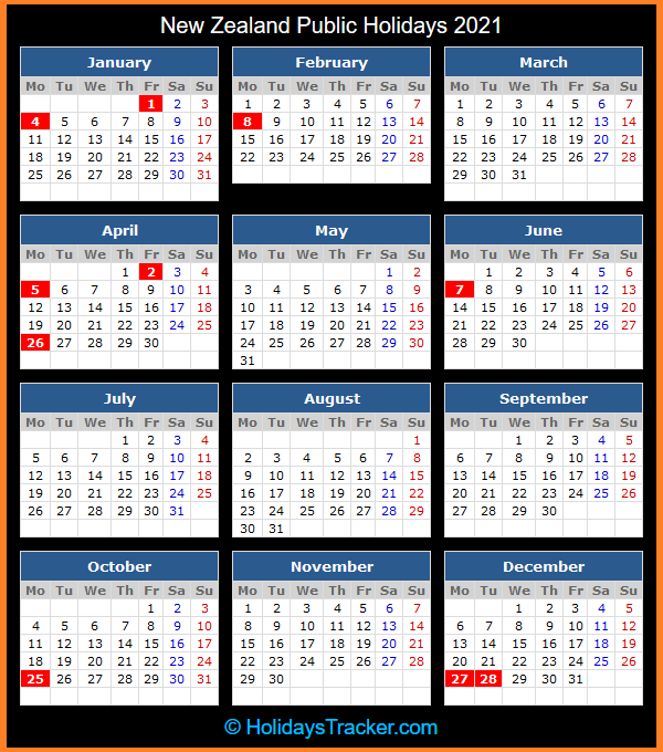 New Zealand Public Holidays 2021 – Holidays Tracker