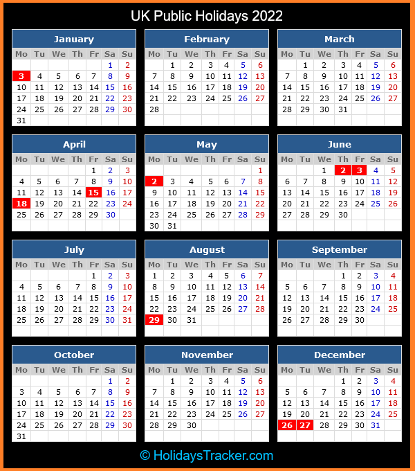 UK Public Holidays 2022 Holidays Tracker