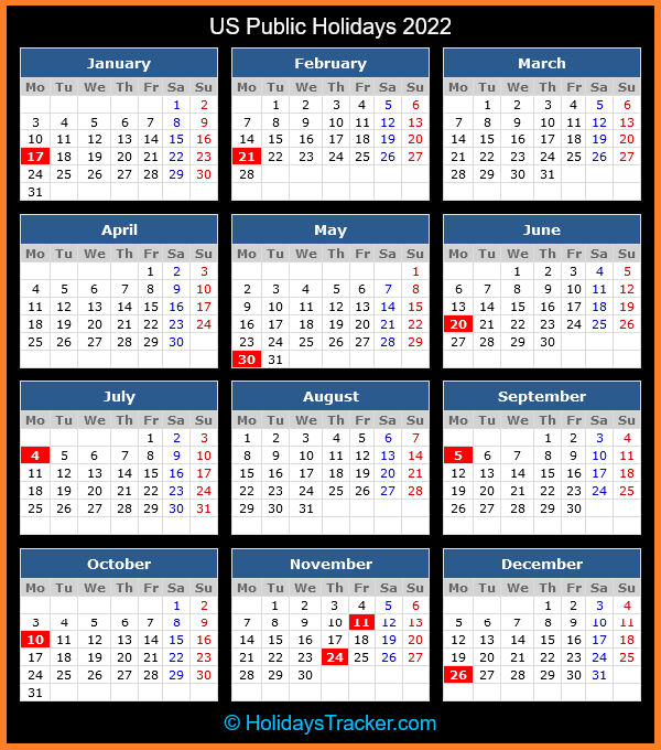 Us Public Holidays 2022 Holidays Tracker